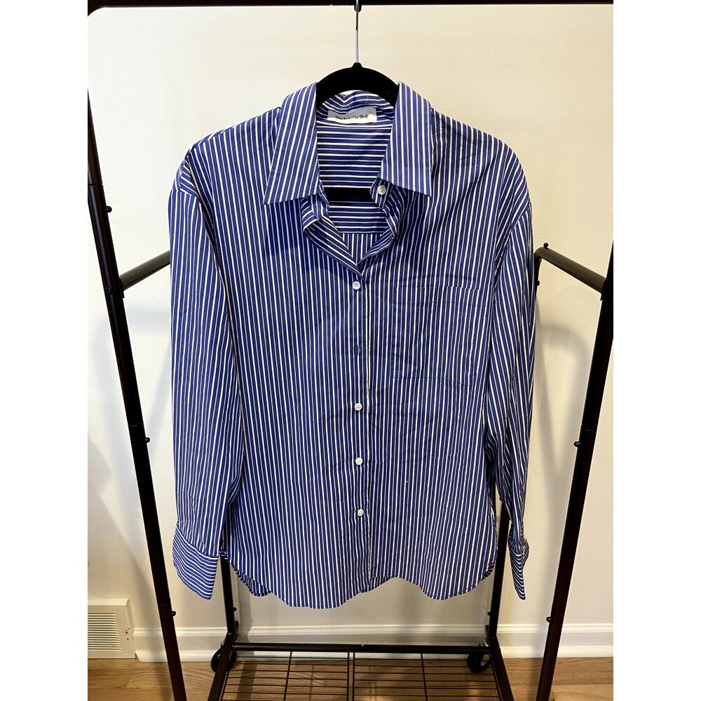 Frankie Shop Peri Blue Striped Button Down Shirt size XS